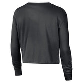 Nike Black Oregon Cropped Long Sleeve Logo T-Shirt - Smgarment's